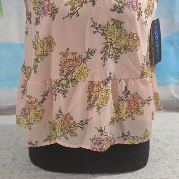 Planet Gold Floral Print Sleeveless Halter Top - Picture 3 of 7